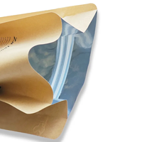 Pochette debout en papier kraft brun noir blanc personnalisé avec fenêtre emballage en plastique style classique Doypack pour emballage de sucre alimentaire pour