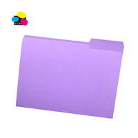 Lot de 100 dossiers de classement en manille colorée violet écologique à 3 onglets, format lettre, 11 points, avec logo personnalisé – Nouveauté