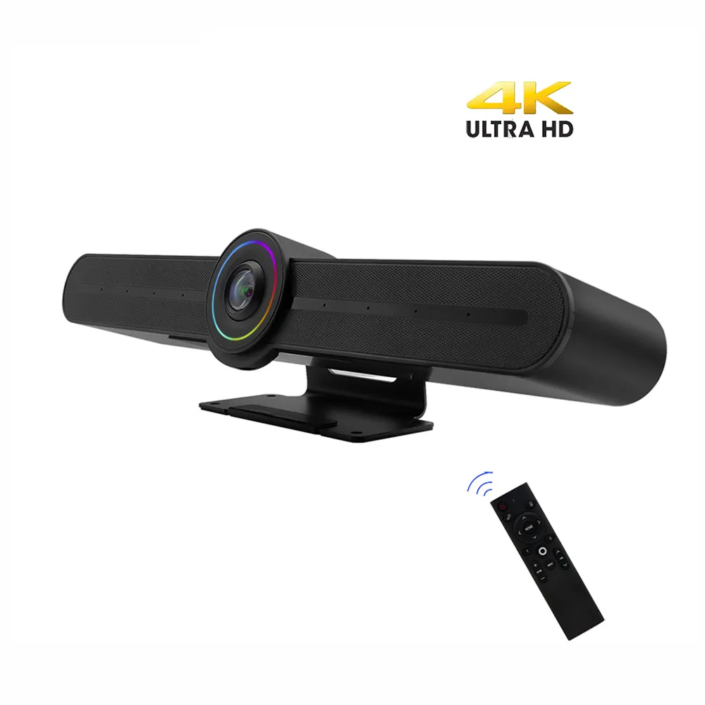OEM kamera konferensi pelacakan otomatis, kamera konferensi AI bingkai Eptz 4K Ultra HD Bar suara Video 4K semua dalam satu sistem konferensi Video