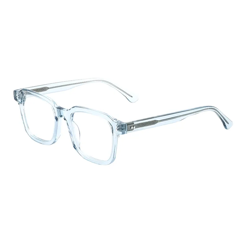 Luxury Custom Square Blue Clear Acetate Blue Light Blocking Glasses Men Optical Frame Eyeglass Frames