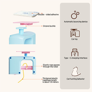 Jouet Électrique Automatique Écologique pour Animaux de Compagnie, Plume <span class=keywords><strong>Yo</strong></span>-<span class=keywords><strong>Yo</strong></span> Suspendue à la Porte, Amusant pour l'Auto-Entretenement des Chats, Intelligent, en Fausse Fourrure Moderne, Vente en Gros - Product Image 4