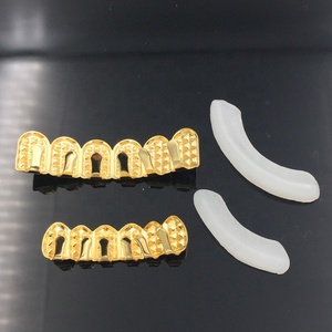 Dientes de taladro de diamante chapado en oro de 18k estilo hip hop americano, joyería para el cuerpo, 2020 - Product Image 6