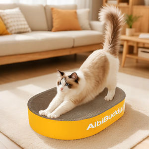Brinquedo gato Arranhando Post <span class=keywords><strong>Pet</strong></span> <span class=keywords><strong>Products</strong></span> Round Oval Coçar Pads <span class=keywords><strong>cat</strong></span> <span class=keywords><strong>Scratcher</strong></span> para gato Papel Ondulado Durável Veste - Product Image 3