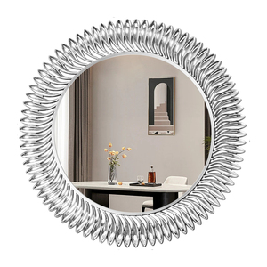 Miroir mural en <span class=keywords><strong>verre</strong></span> argenté en forme de diamant de <span class=keywords><strong>cristal</strong></span> scintillant de luxe moderne en gros, tailles personnalisables, design contemporain - Product Image 2
