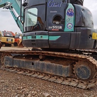 Excavatrice sur chenilles Kobelco SK55 d'occasion, 5,5 tonnes, mini-excavatrice hydraulique, excavatrice de construction japonaise d'occasion
