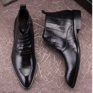 Nouvelles Bottines et Mocassins Rétro à Bout Pointu en Cuir Véritable à Lacets – Chaussures Professionnelles Tendance - Product Image 4