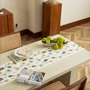 <span class=keywords><strong>Camino</strong></span> <span class=keywords><strong>de</strong></span> <span class=keywords><strong>Mesa</strong></span> con Estampado Botánico <span class=keywords><strong>de</strong></span> Girasoles, Palmeras y Margaritas, con Flecos, Resistente al Calor y a los Arañazos, Decoración para el Hogar - Product Image 3