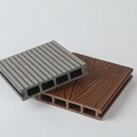 Plancher composite bois-plastique co-extrudé à double face WPC pour extérieur, à trous carrés, pour balcon, cour, piscine