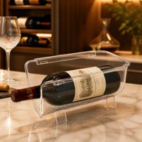 Porte-bouteilles empilable en PET transparent pour le rangement des bouteilles dans le réfrigérateur ou l'armoire