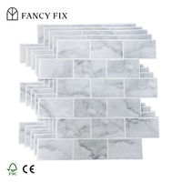 Tuiles linéaires modernes imperméables faciles à installer, à coller – Faux carrelage mural en verre sans joint pour cuisine et salle de bain