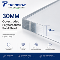 Plaque solide en polycarbonate transparente résistante aux intempéries, épaisseur 30 à 40 mm, procédé de co-extrusion, fournie directement par l'usine