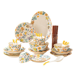 Novo Conjunto de Louça de Cerâmica de Luxo Estilo Chinês Ecológico com 6 Peças: Pratos, Tigelas e Utensílios – Alta Estética, Nova Chegada - Product Image 2