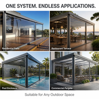 Persianas Enrollables Transparentes Modernas, Cortinas Automáticas Impermeables para Patios, Terrazas, Balcones y Ventanas Francesas