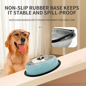 Kauçuk alt kaymaz ağır Premium kalite ile paslanmaz çelik köpek maması kaseleri evcil köpekler ve kediler için besleyici kaseler ve daha - Product Image 4