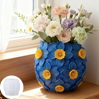 Moule en silicone Poupier du soleil pour bougies, pots de fleurs et décorations DIY, outil de moulage GJHP170 90x86x82mm, taille du modèle artisanal
