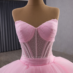 Robe de soirée rose sans bretelles, style féerique, pour adultes, élégante, super élégante, pour les cérémonies de mariage, Rsm251093 - Product Image 6