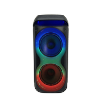 Altavoz Portátil para Fiestas al Aire Libre con LED RGB de 60W, 5.0/2.0 Canales, Dos Altavoces de 8 Pulgadas, Radio FM, Micrófono Inalámbrico, Batería de 3600mAh