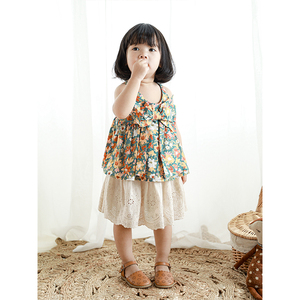 Usine En Gros 100% Coton Confortable Filles Jupe Doux Bébé Filles Robes avec Arc Respirant Filles Vêtements D'été X2214 - Product Image 5