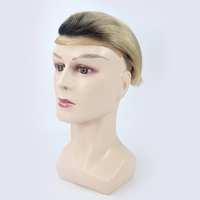 Prothèse capillaire indienne droite sur mesure de qualité supérieure pour hommes, avec contour AA, ligne de cheveux naturelle, respirante, en dentelle frontale et contour en PU fin