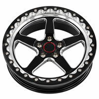Jantes Beadlock Forgées Noires Personnalisées ForgeLab en 2 Pièces 5x120 5x114.3 17 18 Style 5*5 pour Drag Racing, Mustang, Corvette C5 C6