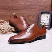 Chaussures de mariage pour hommes, style Oxford, élégantes, en cuir véritable, de haute qualité, pour l'hiver, collection 2026, vente chaude, luxe, populaires