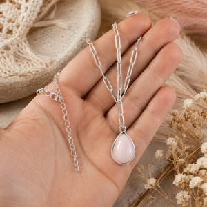 Collana con Ciondolo in Cristallo Rosa Stile Bohémien, Collana in Stile Naturale per Donne - Product Image 4