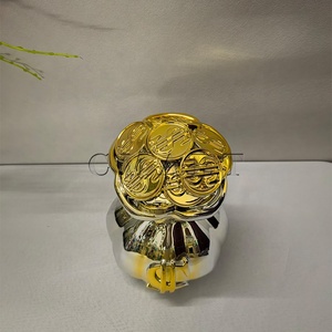 Bolsa de Dinero para Escultura Pop Art, Bolsa de Dinero Cromada para Exhibición de Artesanías, Decoración del Hogar, Bolsa de Dinero <span class=keywords><strong>Alec</strong></span> con Base de Mármol - Product Image 4