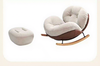 Fauteuil inclinable à bascule pour adultes, entièrement inclinable pour dormir. Fauteuil de détente individuel pour balcon et salon.