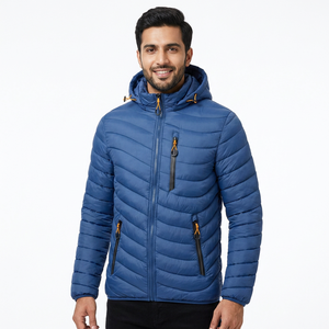 Veste à capuche compressible pour homme Manteau d'hiver léger matelassé doudoune isolé Vêtements d'extérieur Vestes bulle grande taille - Product Image 1