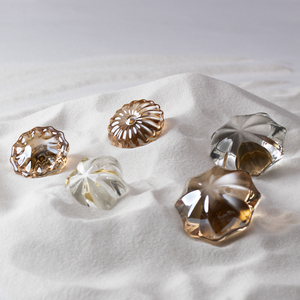 Boutons réglables en verre doré cristal laiton meubles armoire porte tiroir poignée chambre salle de bain armoires bureau couleur Champagne - Product Image 2