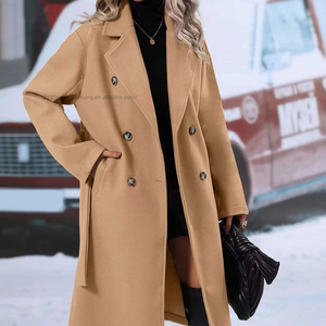 Fall/Winter New Arrival Women's Double-Breasted <b>Wool</b> Coat With Tie-Front Fashion - Product Image 5