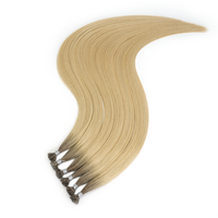 Extensions capillaires en gros, couleur ombrée, cuticules alignées, lisses, à pointe plate en kératine, qualité salon, cheveux vierges Remy, double tirage, pointe micro K