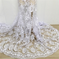 4043 perles faites à la main dentelle tissu paillettes perlées broderie dentelle africaine tissu avec perles pour robe de mariée dentelle