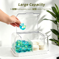 Support pour sacs poubelles, conteneur pour dosettes de lessive et de lave-vaisselle, distributeur de sacs poubelles avec couvercles amovibles, boîte de rangement pour cuisine