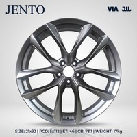 Jantes en alliage de luxe pour SUV et voitures particulières, certifiées VIA JWL, 21x9J, Flow Forming, 5x112 PCD, ET46, Hyper Silver