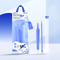 Kit professionnel pour éliminer les boutons - Aiguille pour l'acné et extracteur de points noirs