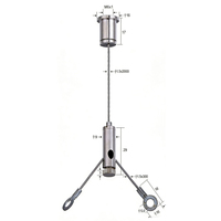 Kit de suspension réglable charge maximale 30 kg, câble en acier inoxydable de 1,5 m avec pince autobloquante pour panneaux lumineux LED