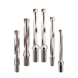 Broca de Espiga CNC de 12mm-32mm, Broca en U Indexable de Alimentación Rápida 3D 5D 7D 10D, Recubrimiento de Estaño, OEM/ODM, Refrigeración Interna - Product Image 1