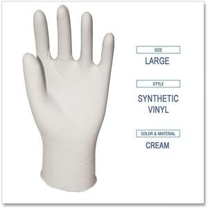 Gants de sécurité jetables, grande taille, épaisseur 4 mil, beiges, 9,5 pouces de long, 100 par boîte - Product Image 5
