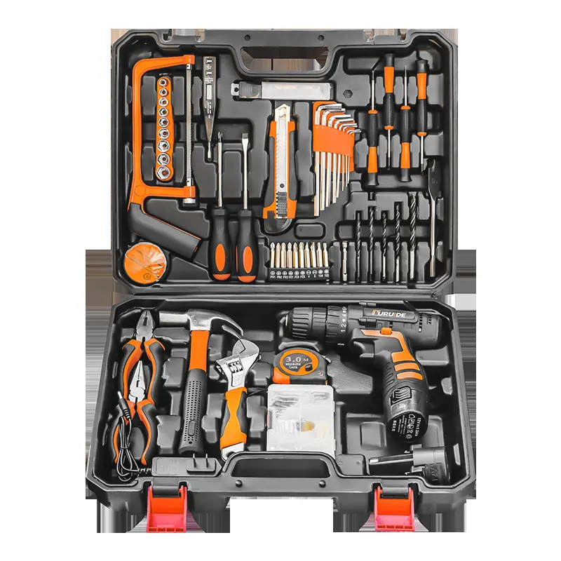 Tool Set with Drill, Cordless Drill Tool Kit 102Pcs Household Power Tools Drill Set with 20V Li-Ion Battery & Charger for Home