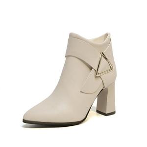 <span class=keywords><strong>Botines</strong></span> de tacón grueso para otoño e invierno, botas de tacón alto con hebilla, <span class=keywords><strong>punta</strong></span> estrecha, 2022 - Product Image 5