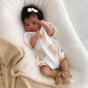 Mono de Manga Larga de Algodón Suave para Bebé, Estilo Francés, con Bolsillos Acanalados - Product Image 3