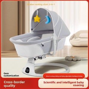Cuna Eléctrica Plegable para Bebés, Novedad Transfronteriza, Asiento Mecedor Inteligente con Ayuda para el Sueño, Dispositivo Automático <span class=keywords><strong>de</strong></span> Calmante, Metálico - Product Image 4