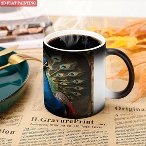 Interactive Color Changing Mug Frosted Black 11oz <b>Ceramic</b> Heat Sensitive Magic <b>Cup</b> - Product Image 5