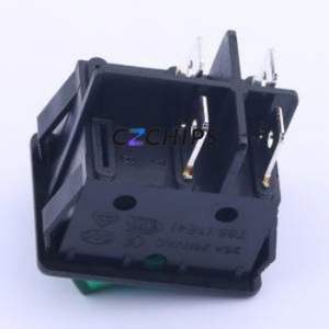R-6-210-C5L-BG-220V Rocker Switch Through hole Component (THT) Switch 32mm 25mm 37.5mm Concave Bend - Product Image 2