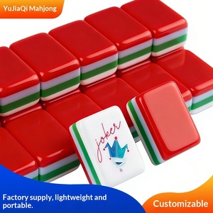 Mahjong américain portable de voyage, 160 tuiles, en acrylique à quatre couches, avec assortiment de couleurs étrangères, à assembler à la main - Product Image 3