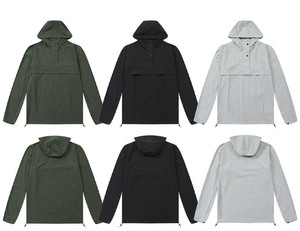 Pullover Hoodie 1/4 Pescoço Treinamento Jacket Jogging Padrão Sólido de Nylon estiramento Seco Rápido Leve para a Estação de Outono - Product Image 2