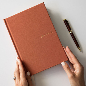 Tùy chỉnh vải linen Tạp Chí Vàng cạnh dày giấy Nhật ký cũ tìm kiếm A5 bìa cứng lót Tạp Chí máy tính xách tay cho Lay phẳng bằng văn bản - Product Image 4