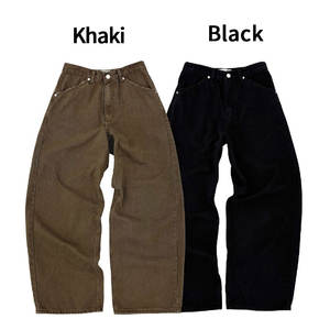 بنطلون جينز رجالي واسع الساق بتصميم عتيق بني اللون من YUCE، ملابس الشارع العصرية، بنطلون فضفاض مخصص بطراز Y2K - Product Image 3