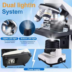 Microscopio Binoculare OOZSTAR con Ingrandimento 40X-2500X, Oculari WF25x, Illuminazione LED Doppia per Adulti, Scuole, Case, Laboratori ed Educazione - Product Image 5